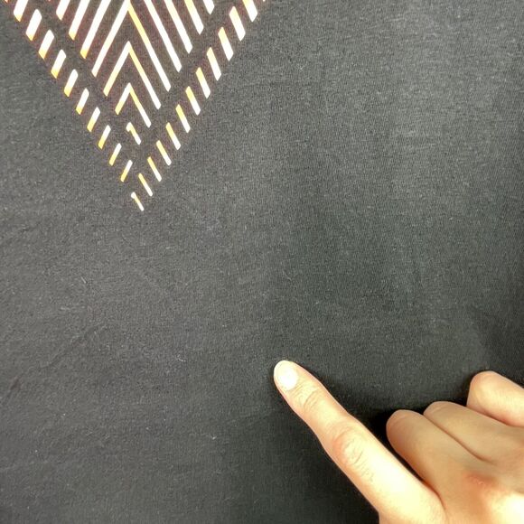 Has holes - Guess Black Question Mark Crew Neck Cotton T-Shirt Men's Sz M - Picture 5 of 7